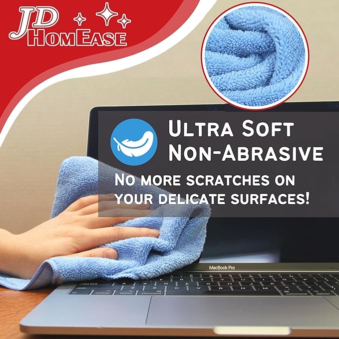 Microfiber Cleaning Cloths,120 Pack, 16"x16", All-Purpose, Softer, Highly Absorbent, Lint-Free, Reusable, Washable Pro Towels, Red, for House, Kitchen, Bathroom, Car, Office