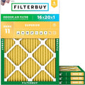 Filterbuy 16x20x1 Air Filter MERV 11 (MPR 1200) Allergen Defense Replacement (4-Pack), Electrostatic Pleated HVAC AC Furnace Filters, Made in USA (Actual Size: 15.50 x 19.50 x 0.75)