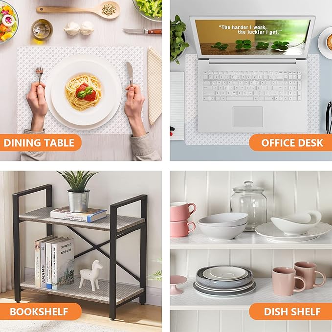 Shelf Liners for Kitchen Cabinets Refrigerator Liners Waterproof & Oil-Proof Kitchen Cupboard Liner Non-Slip Drawer Mats EVA Material Non Adhesive Fridge Liner for Shelves -Clear 17.5 x 393.7 Inches
