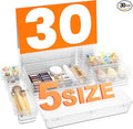 A-LuGei 【Military Grade】 Drawer Organizer, 【𝟱𝗦𝗶𝘇𝗲】 Clear Makeup organizer, 【Holds 177 Items】 Bathroom Organizers and Storage, Plastic Desk Organizer Divider, Organizer Bins for Office Vanity