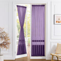 Tollpiz Sheer Door Curtain Closet Linen Textured Curtains Sheer Doorway Light Filtering Voile Patio Glass Door Rod Pocket Curtain French Door, 54 x 72 inches Long, Royal Purple, Set of 1 Panel