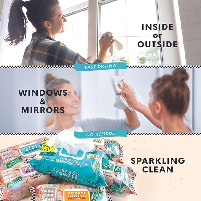 3 Packs Surface Cleaning Wipes, Thick & Large Dispose, All-Purpose Cleaner for Bathroom, Kitchen, Office, 300 Count Soft Flow, Biodegradable, White Soap Scent