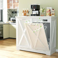Betterhood TOLEAD Tilt Out Trash Can Cabinet, Hidden Trash Bin with Deodorizing & Negative Ion System, Pet-Proof Kitchen Waste Cabinet for Kitchen, Dining Room, Living Room (White, 2 * 13 Gallons)