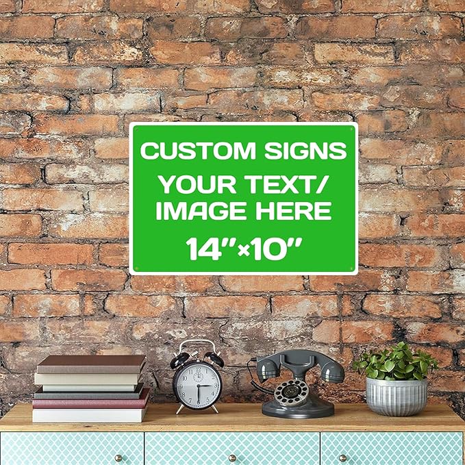 Personalized Aluminum Weatherproof Metal Signs - Multiple Sizes, Custom Text & Picture, Hazard, Garden, Custom Door Signs