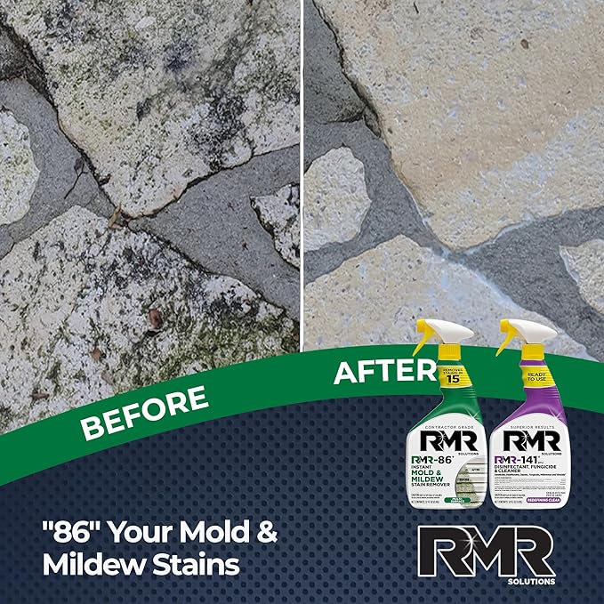 RMR Brands DIY Mold Remover Bundle - Complete Mold Killer & Stain Remover Bundle - Mold and Mildew Prevention Kit, Disinfectant Spray, Includes 2-32 Ounce Bottles