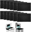 12-Pack Universal Stick-on Trash Can Odor Absorbing Filters, Activated Charcoal Purifying Deodorizer for Trash Cans, Compost Buckets, Countertop and Recycle Bins (Rectangle)