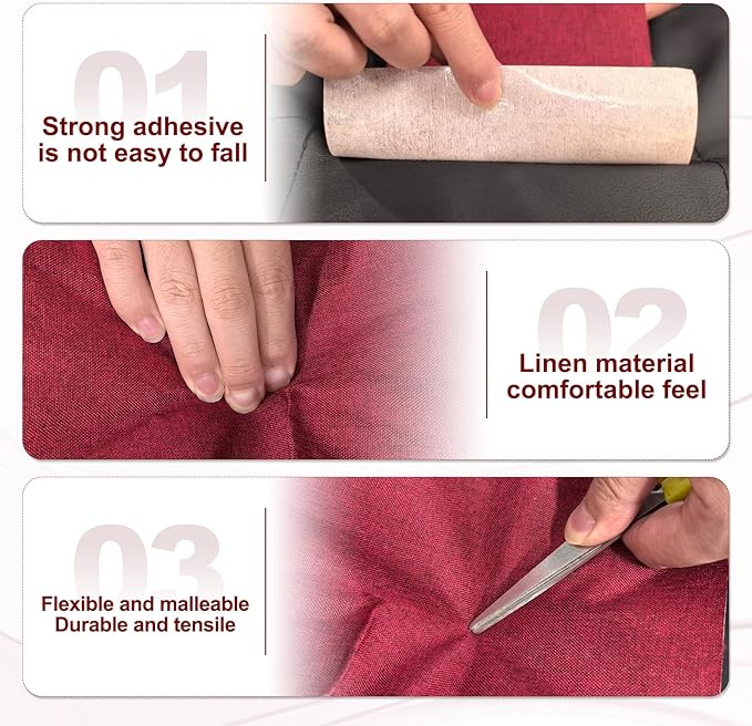 PATIKIL 70x4.4 Inch Linen Repair Tape, Repair Fabric Patch Self Adhesive Couch Patch Line Repair Patch for Furniture Sofa Car Seats Office Chairs, Dark Blue