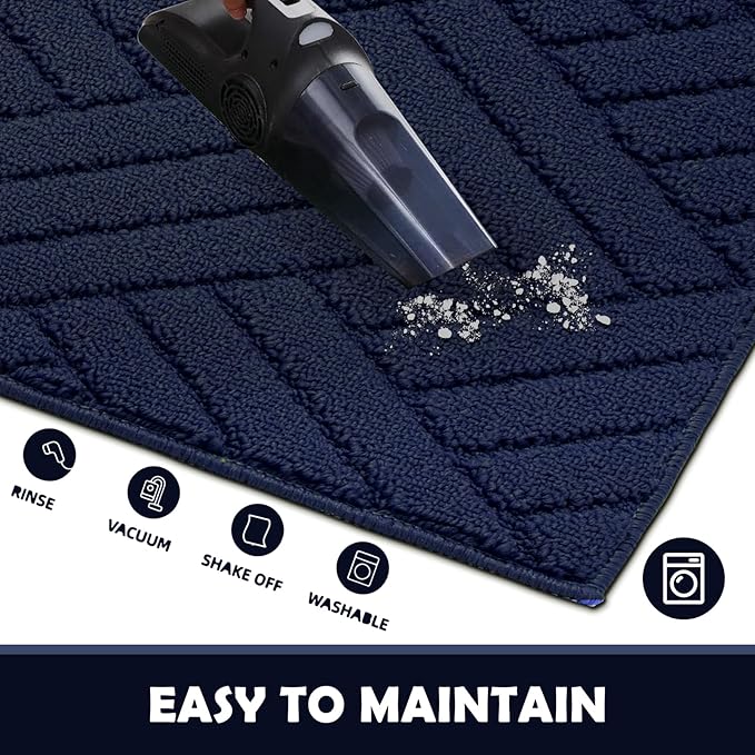 Door Mat Indoor Doormat, Entryway Rug Door Mats Non-Slip Rubber Backing, Low-Profile Entrance Rugs, Absorbent Resist Dirt Doormats Washable Floor Door mat,Blue 20"x31.5"