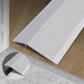 Gaahing Aluminum Floor Transition Threshold Strip, Bridge The Height Gap Between 0.3 to 1.6 inches for Doorway Ramp (35.4in x 3.9in, Matte Silver)