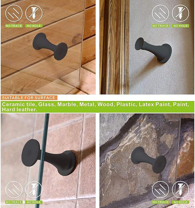 Door Stop, Silicone Magnetic Door Stop Holder Wall Mount Damage-Free with Durable Waterproof House Door Stopper,Eco-friendly Special Adhesive Door Stoppers No Need to Drill Collision Mute(Gray)