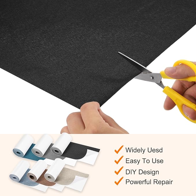 Repair Patches Repair Tape Self-Adhesive DIY Repair Patch Linen Gear Patch for Sofa, Furniture, Chair, Clothing,Tents,3.5x79 Inch,Deep Grey