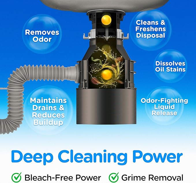 COMPAC HOME Plink Garbage Disposal Cleaner and Deodorizer, Air Fresheners for Garbage Disposal, Orange Scent, Home Cleaning Products for Kitchen Sink and Clogged Drains, Pack of 2 - 40 Count Total