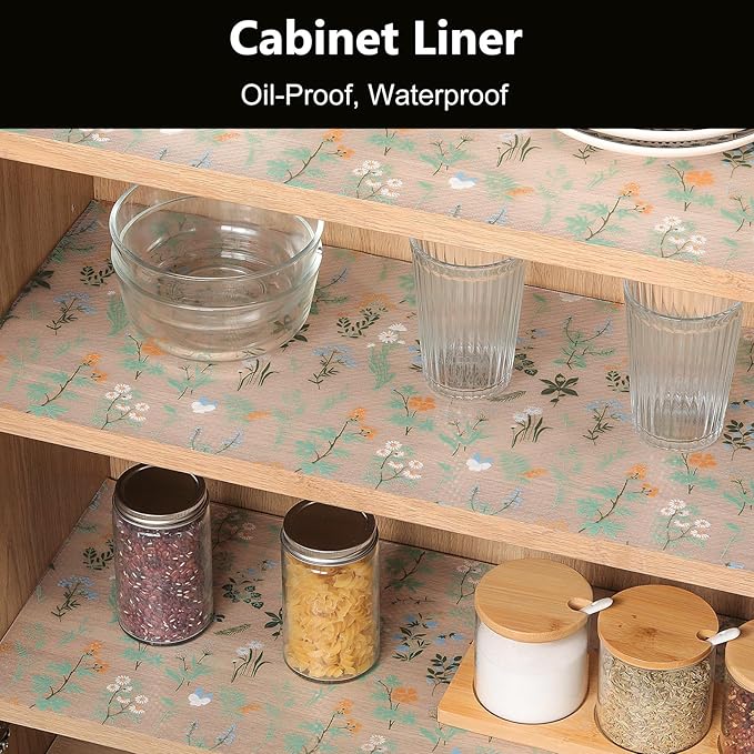 INNOLITES Shelf Liners for Kitchen Cabinets – Drawer Liner Waterproof & Oil-Proof, Non-Adhesive EVA Mat – Durable & Washable – for Shelves, Cupboard, Dresser 23.6" x 236"