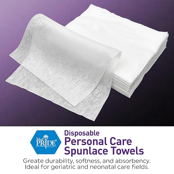 MED PRIDE Disposable Dry Wipes for Adults, Soft & Absorbent Personal Towels, Bulk 800 Count, Incontinence Care, Baby Wipes (800 Count (Pack of 1))
