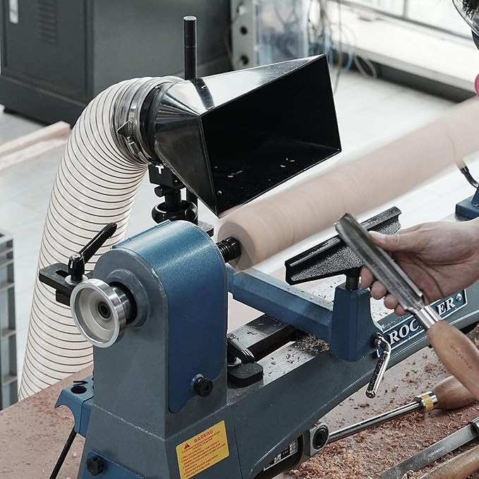 Woodturning Dust Hood Installed on Woodlathe for Effective Dust Extraction Collection, Wood lathe accessory.
