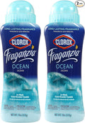 Clorox Fraganzia Laundry Scent Booster Crystals in Ocean Scent - Scented In-Wash Freshener Beads for Fresh, Clean, Great Smelling Clothes and Linens, 18 Oz - 2 Pack
