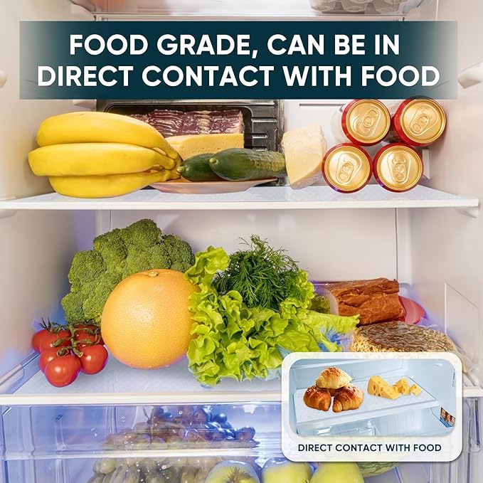 Shelf Liners for Kitchen Cabinets Non-Adhesive & Washable,Non Slip Cabinet Liners for Shelves Waterproof & Oil Proof,Clear Plastic Drawer Liner,Easy to Cut & Food-Grade EVA 12'' x 20' x 4 Rolls CT-122