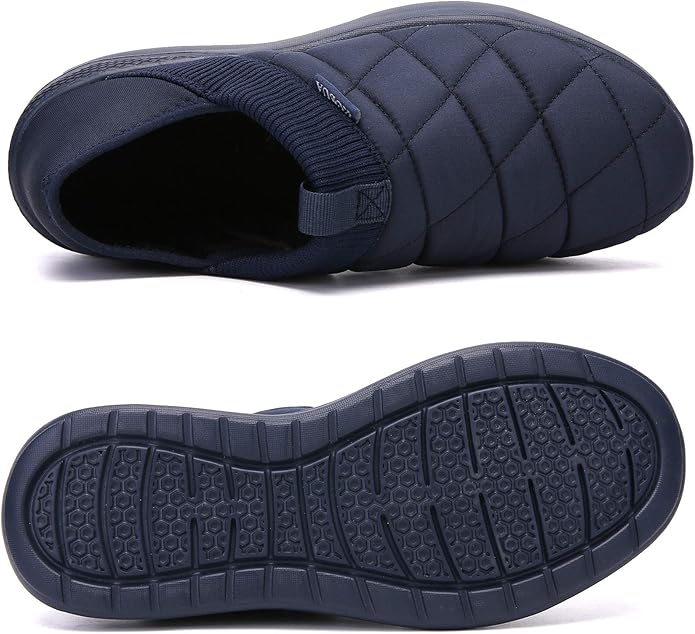 KUBUA Slippers for Men and Womens Indoor House Shoes Plush Slip on Outdoor Garden Loafers