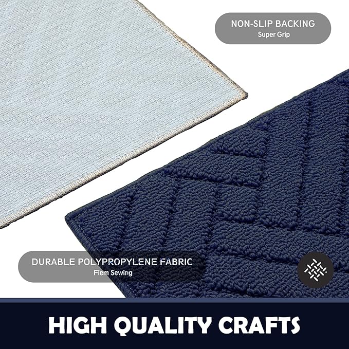Door Mat Indoor Doormat, Entryway Rug Door Mats Non-Slip Rubber Backing, Low-Profile Entrance Rugs, Absorbent Resist Dirt Doormats Washable Floor Door mat,Blue 20"x31.5"