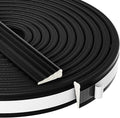 QDiShi 118" Wedge-Shape Weather Stripping Door Seal Weatherproof Foam Seals Self Adhesive Insulation Anti-Collision Strip Soundproofing Frame Insulation Tape Fits 0.13-0.31" Gaps(Black)