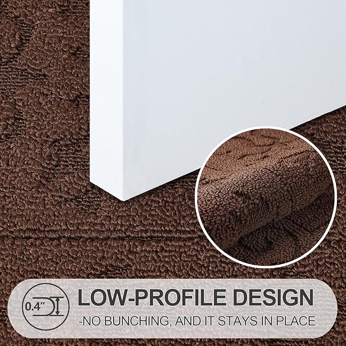 FONEYI Indoor Door Mat 36" x 59", Dirt Trapper Door Mats Non-Slip Entryway Rugs Washable, Absorbent Resist Dirt Welcome Mat, Low Profile Inside Floor Mats for Front Back Door and Entryway, Coffee