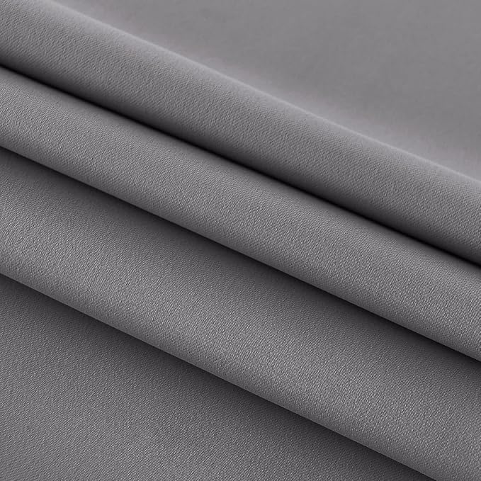 DWCN French Door Curtains – Rod Pocket Thermal Blackout Curtain for Doors with Glass Window, Kitchen and Patio Doors for Privacy, 36 X 72 Inches Long, 1 Curtain Panel with Tieback,Grey