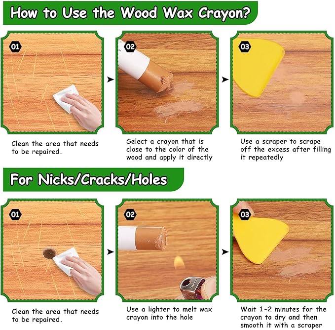 Furniture Markers Touch Up, 20 Colors Wood Filler Sticks, Wood Wax Crayons for Repairing Scratches, Scuffs, Cracks, Holes on Furniture, Floors, Cabinets, Tables, and Doors - Gray Series