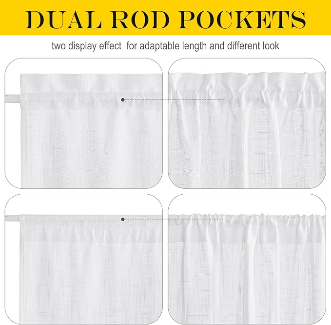 NICETOWN Door Curtains for Doorway, Light Blocking Privacy Back Door Curtain 80 inch Long Temporary Window Shade for Bathroom Office Hotel, Sheer Curtain with Tieback, 1 Panel, 36" W, White