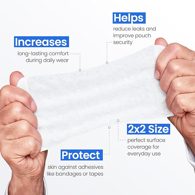 Safe n' Simple No Sting Skin Prep Wipes - 75 Individual 2" x 2" Ostomy Barrier Film Wipes - Skin Prep Protective Wipes - Bandage Medical for Skin