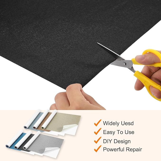 Repair Patches Repair Tape Self-Adhesive DIY Repair Patch Linen Gear Patch for Sofa, Furniture, Chair, Clothing,Tents,17x79 Inch,White