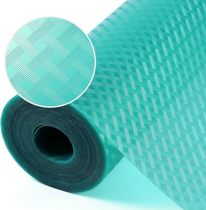Blue Shelf Liners for Kitchen Cabinets Refrigerator Liners Waterproof & Oil-Proof Kitchen Cupboard Liner Drawer Mats EVA Material Non Adhesive Fridge Liner for Shelves 17.5 x 157.4 Inches