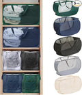 5 Pack Closet Storage Bins, Storage Containers for Closets, Fabric Closet Bins for StorageDecorative ,Collapsible Baskets for Organizing Clothes Toy Nursery (Black/Blue/Beige/Gray/Green)