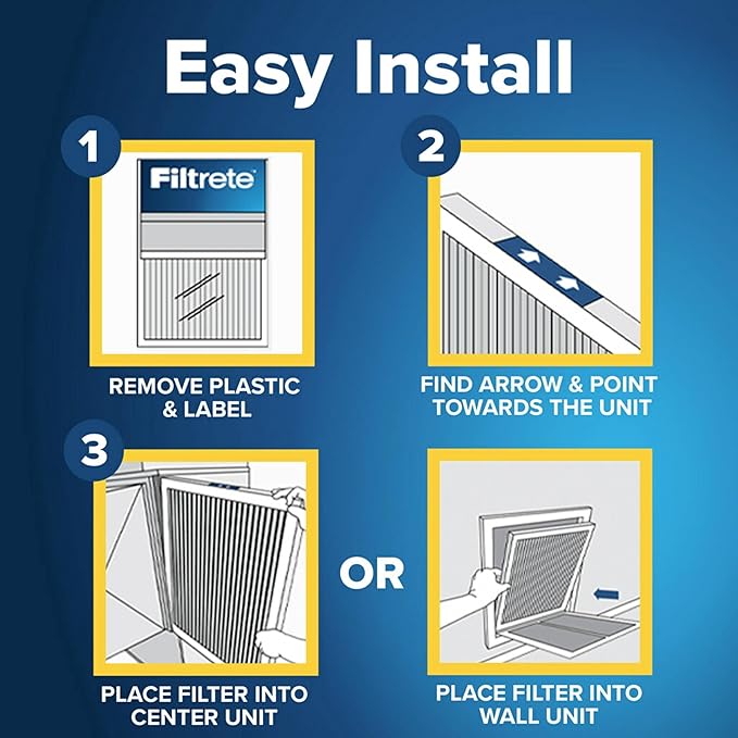 Filtrete 14x25x1 AC Furnace Air Filter, MERV 11, MPR 1000, Micro Allergen Defense, 3-Month Pleated 1-Inch Electrostatic Air Cleaning Filter, 6 Pack (Actual Size 13.81x24.81x0.81 in)