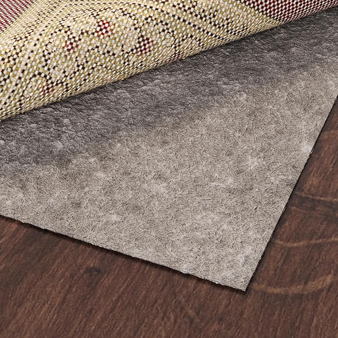 Ottomanson 2' x 8' Non-Slip Rug Pad Gripper 1/4 Inch Thick Dual Surface Felt + Rubber Gripper - Safe for All Floors, Brown