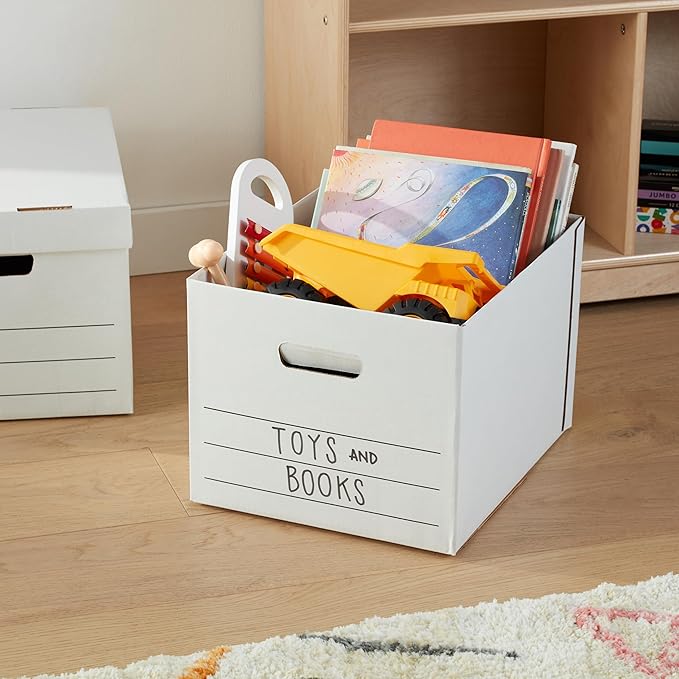 Amazon Basics Storage/Filing Boxes with Lift-Off Lid - Letter/Legal Size, Sturdy, Easy Assembly, White, 16.2" L x 12.5" W x 10.5" H, Pack of 20