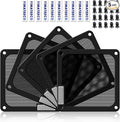 140mm PC Dust Filter for Computer Cooler Fan/PSU/Routers PVC 50 Mesh, Magnetic Dust Mesh Computer Fan Filter Grills with Screws Dustproof Case Cover (PVC V4.0, 140 * 140mm, 5pcs, Black)