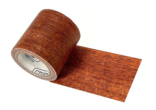 MATCH 'N PATCH Realistic Wood Grain Repair Tape - Durable Multi-Use Adhesive Tape for Furniture, Floors, Cabinets, Windows, Doors, RV, Home Decor & DIY Projects - Mahogany, 2.25 inch x 15 feet