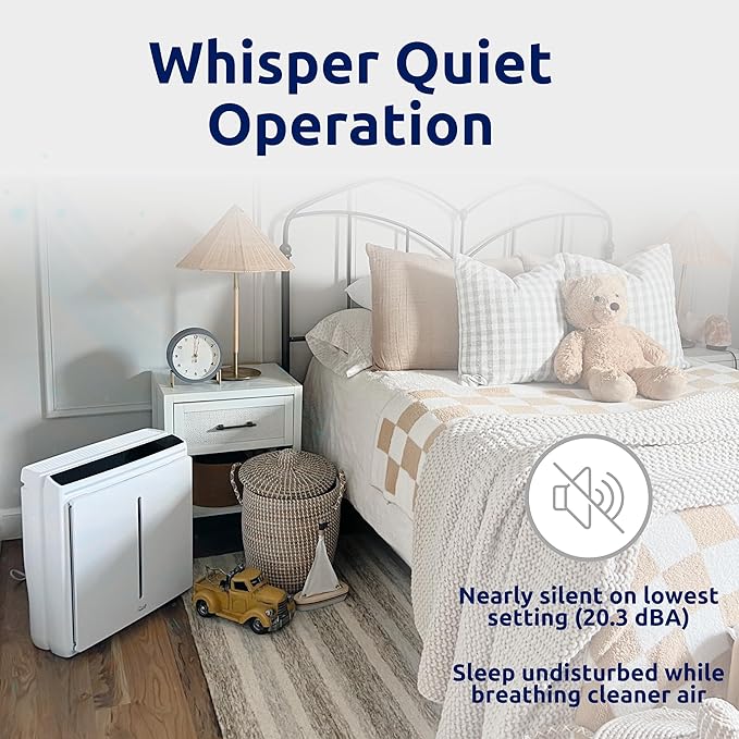 Rabbit Air, A3 SPA-1000N Air Purifiers for Home, Ultra Quiet HEPA Air Purifier - Wall Mountable Air Purifiers for Home Large Room, Allergies, Dust, Mold, Smoke & VOCs - (White, Toxin Absorber Filter)