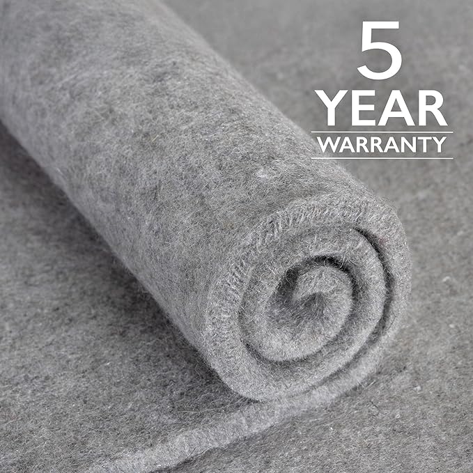 RUGPADUSA - Eco-Plush - 10'x12' - 1/2" Thick - 100% Felt - Luxurious Cushioned Rug Pad - Available in 3 Thicknesses, Many Custom Sizes
