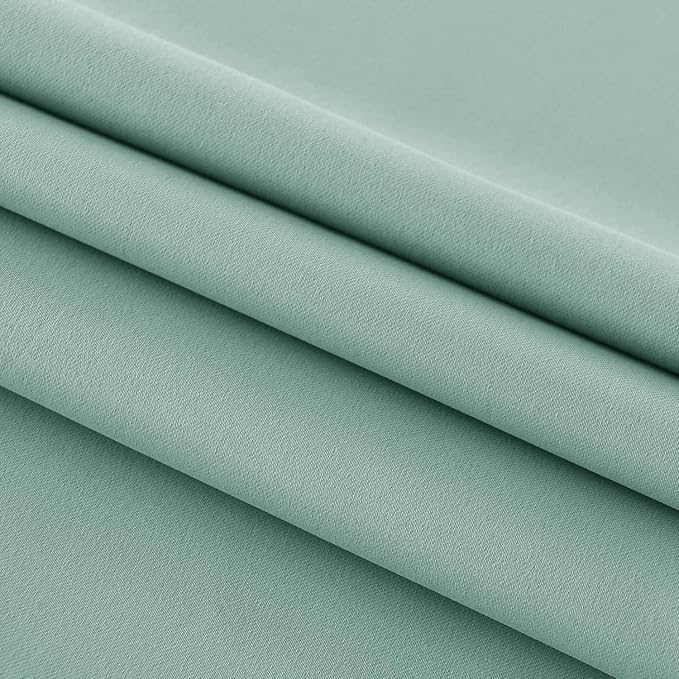 DWCN French Door Curtains – Rod Pocket Thermal Blackout Curtain for Doors with Glass Window, Kitchen and Patio Doors for Privacy, 36 X 72 Inches Long, 1 Curtain Panel with Tieback, Light Sage