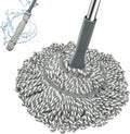 Self Wringing Mop - Easy Squeeze Twist Mop with 52.5 Inch Long Handle, Heavy Duty for Hardwood, Tile, Vinyl & Laminate Floors (Gray)