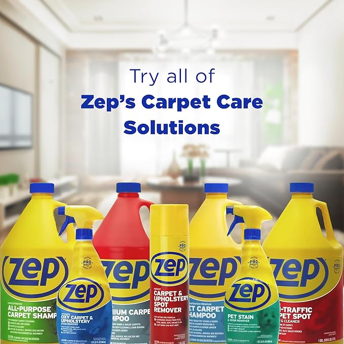 Zep High Traffic Carpet Cleaner - 1 Gallon (Case of 4) ZUHTC128 - Penetrating Formula Removes Deep Stains. Make High-Traffic Areas Look New Again