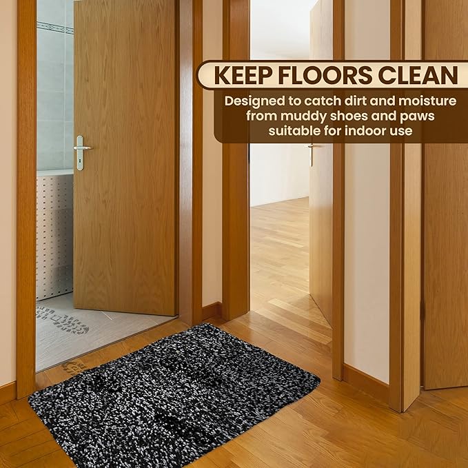 Premium Microfiber Indoor Door Mat – 36"x60" Washable Entry Mat, Non-Slip, Waterproof Backing, Super Absorbent, Low Profile Entryway Doormat for Indoor Entrance