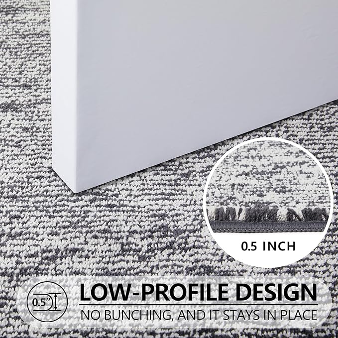 REFETONE Doormat, 32'x40', Indoor Absorbent Non Slip Dark Grey Doormat, Resist Dirt, Machine Washable, Low-Profile Entry Rug for High-Traffic Areas, Housewarming Gift