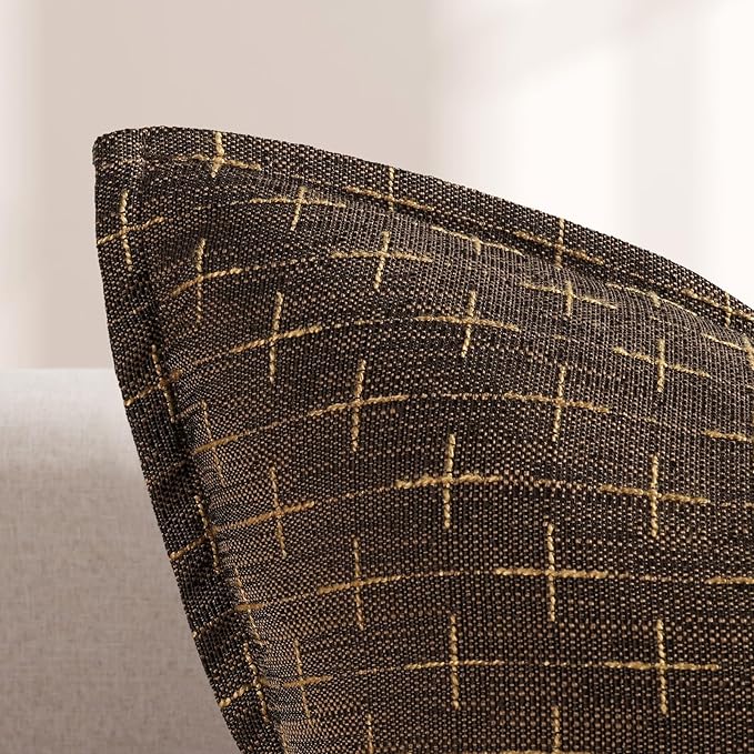 ZWJD Pillow Covers 22x22 Set of 2 Soft Polyester Textured Pillow Covers with Stylish Flange Edge Cozy Farmhouse Throw Pillows for Couch Bed Sofa Living Room