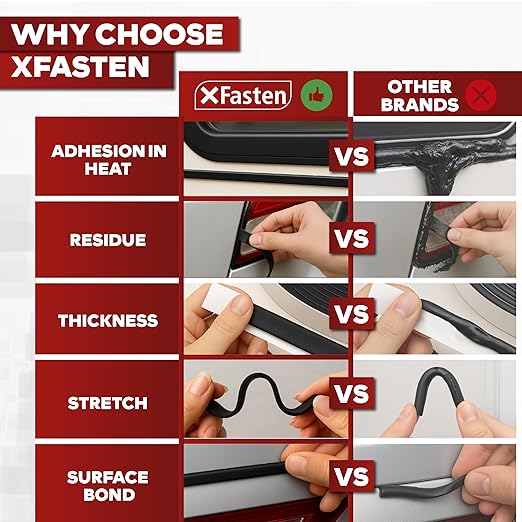 XFasten Butyl Tape Black, 1/2 in x 30 ft x 1/8 in – Easy-to-Work-with Automotive Butyl Sealant Tape, Mess-Free Rubber Caulk for RV, EPDM Putty for Window, Headlight, Roof, Windshield, and Car Doors