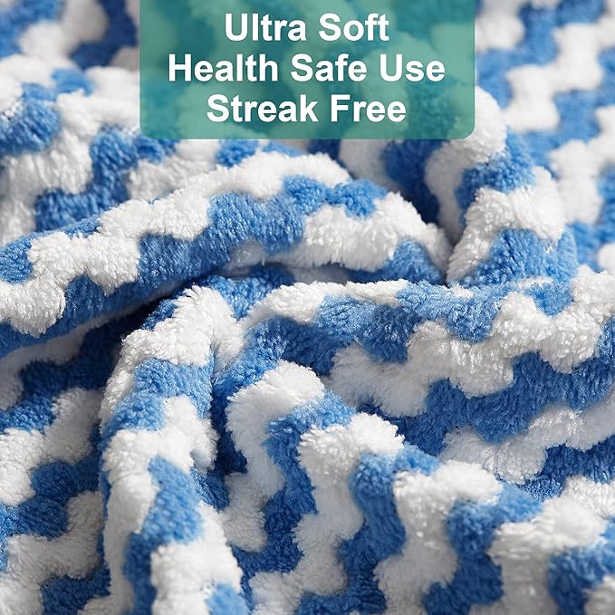 JOYMOOP Microfiber Cleaning Cloth, 5 PCS Kitchen Towels(10" x 10"), Absorbent Streak Free Lint Cleaning Cloths, Reusable and Washable Dish Rags with 12" and 10" Lazy Susan Organizer