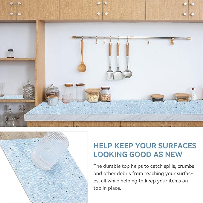10 Rolls 20" W x 72" L Floral Drawer and Shelf Liner for Cabinets, Non-Adhesive Strong Grip Non-Slip Flower Shelf Cabinet Kitchen Shelf Liners for Kitchen Cabinets