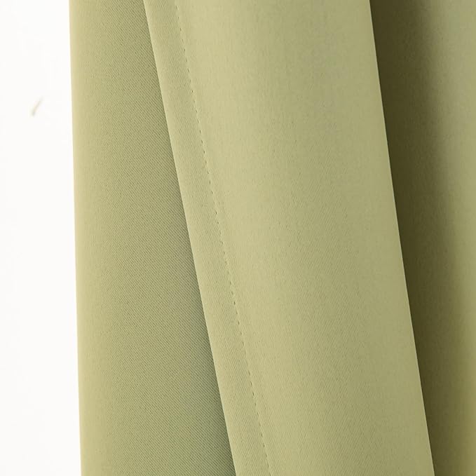 Pickluc Cafe Kitchen Curtains 36 Inches Long 2 Panels, Blackout Tier Curtains with Rod Pocket, Short Black Out Curtain for Small Window, 42" Wide and 36" Length, Set of Two, Sage Green