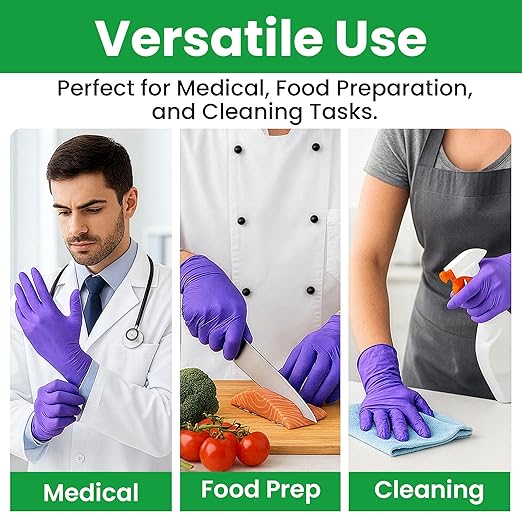 SafeWay Nitrile Disposable Gloves — Multi-Purpose Powder-Free, Non-Latex, Medical Use, and Textured Fingertips for Food Prep, Cleaning, Tattoo, Nursing, Lab, Examination, & More — (6000 pcs, Small)